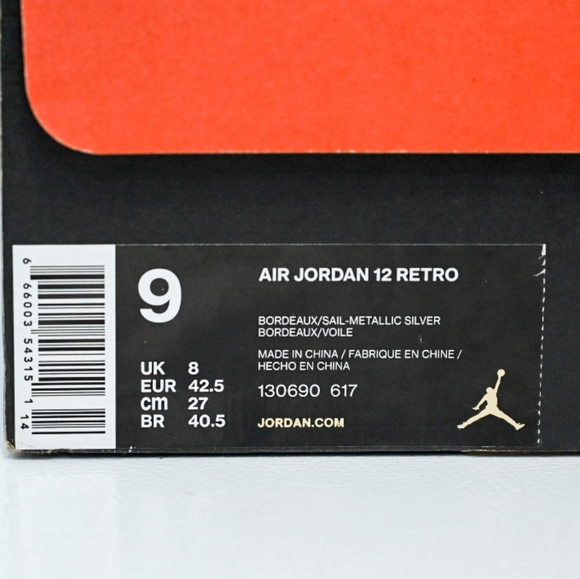 Jordan retro 12 Bordeaux size 9 (size 10.5W) - Picture 9 of 11